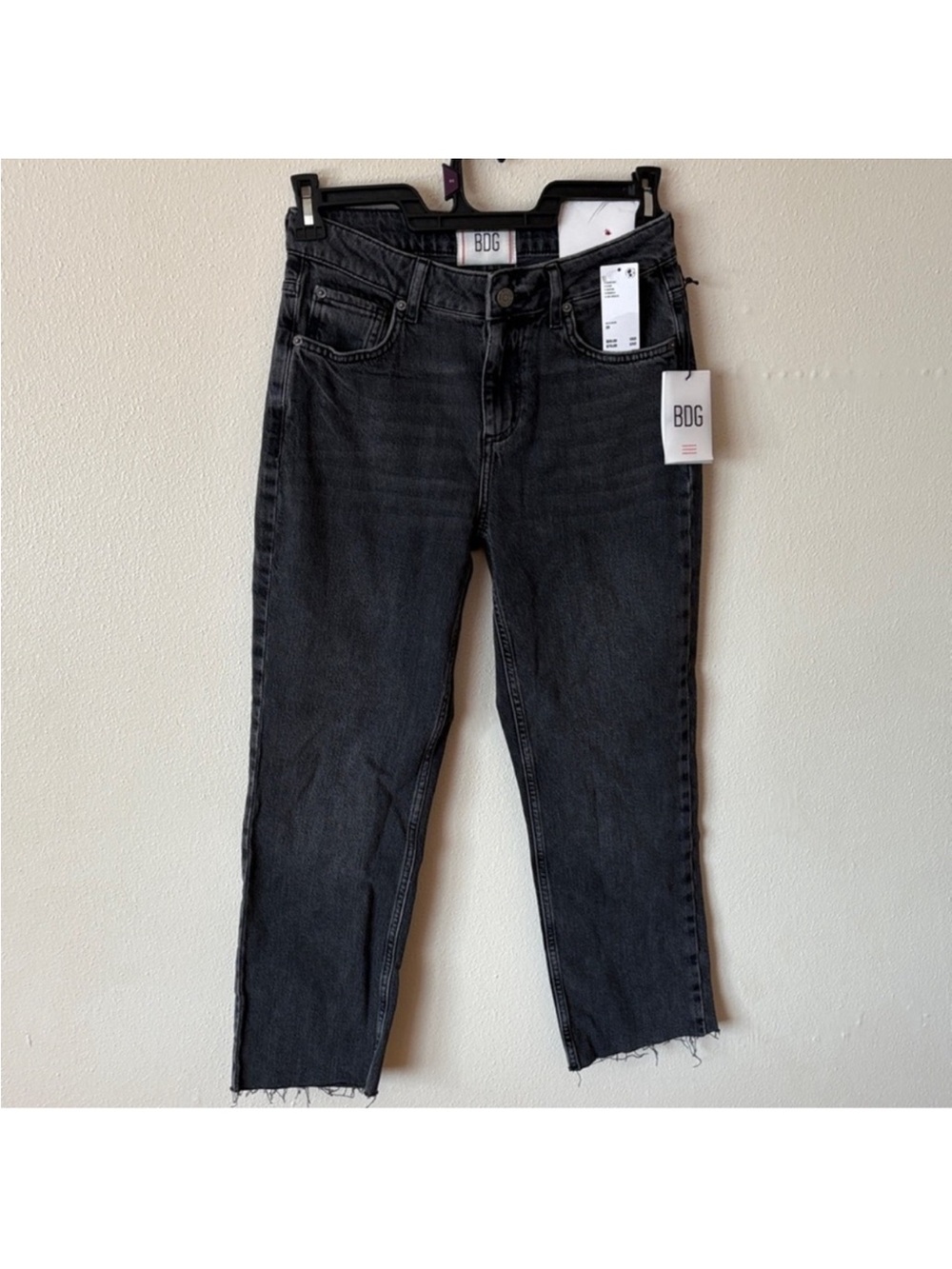 BDG Black Cropped Raw-Hem Jeans